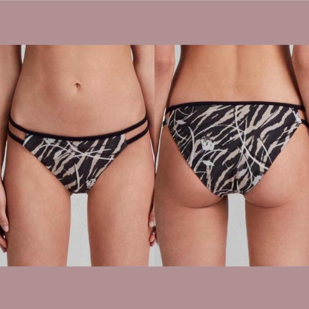 NWT $50 All saints [‎ Small ] Cassia Kazuno Coal Bikini Bottom in Black